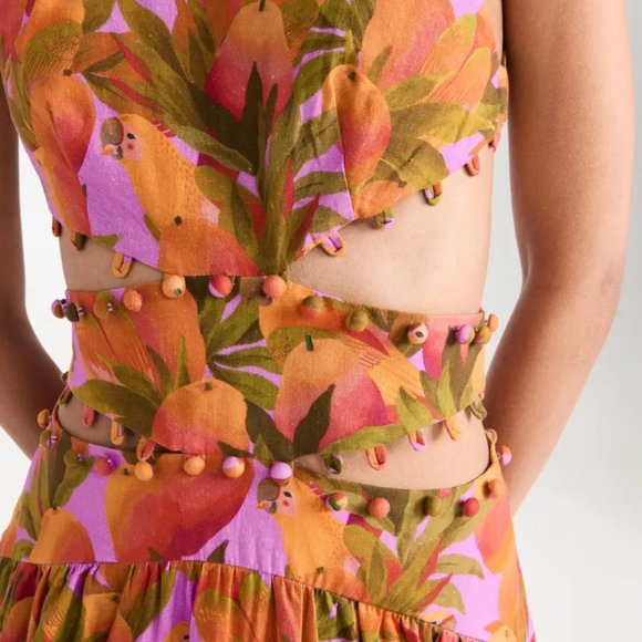 NEW NWT FARM Rio  Mango Macaws Midi Dress  (L) - Picture 5 of 7